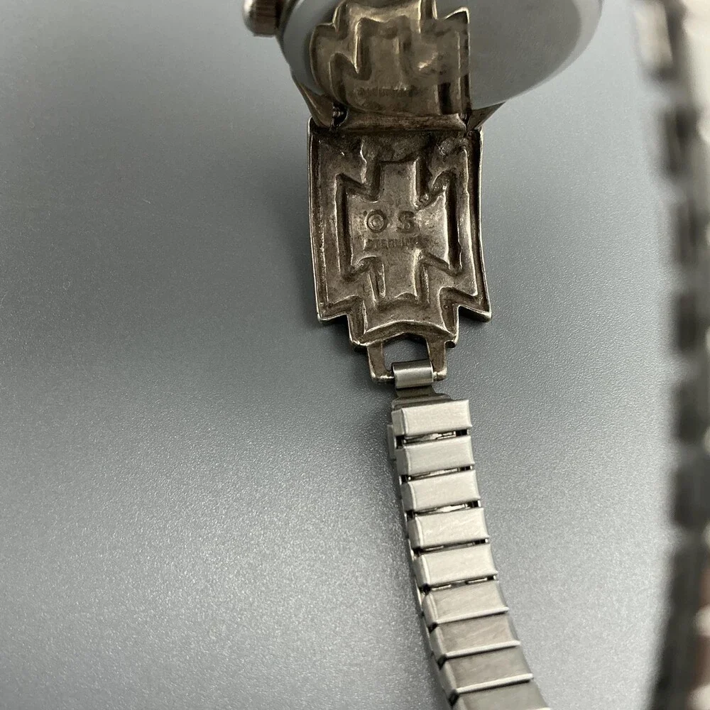 Southwest Womens Watch 23mm Signed Sterling Turquoise Watch Tips New Battery